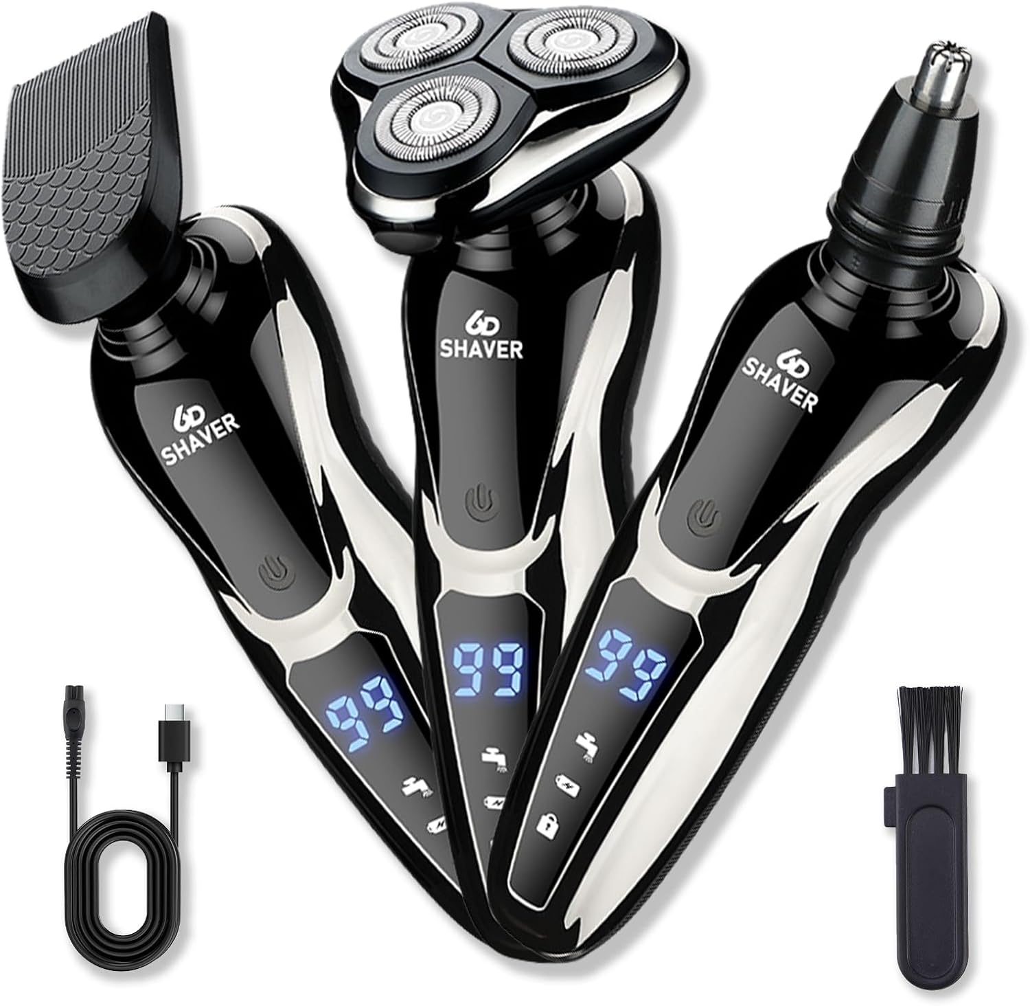 Shaving Brush Set - Rechargeable Electric Shaver for Men All