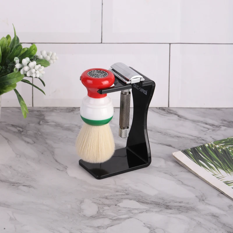 YAQi Cheap Creamy Black/White  - đánh giá và giá Shaving Brush Set