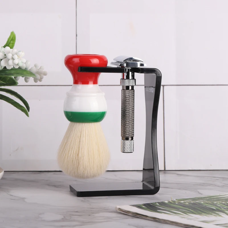 YAQi Cheap Creamy Black/White  - đánh giá và giá Shaving Brush Set